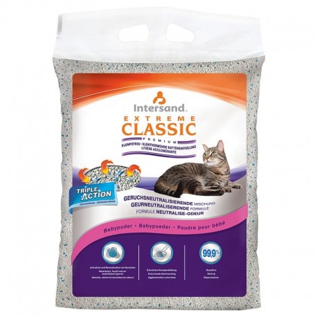 Extreme classic arena aglomerante olor a talco bebé para gatos Extreme classic arena aglomerante olor a talco bebé para gatos