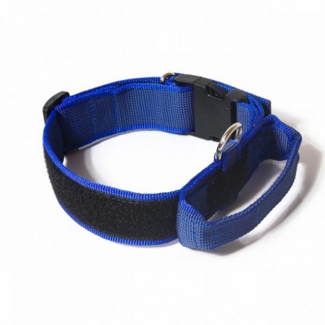 Collar julius-k9 con asa azul - color & gray