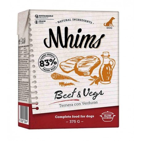 Mhims Brick de comida húmeda de Ternera y Verduras para perros de Dingonatura Mhims Brick de comida húmeda de Ternera y Verduras para perros de Dingonatura