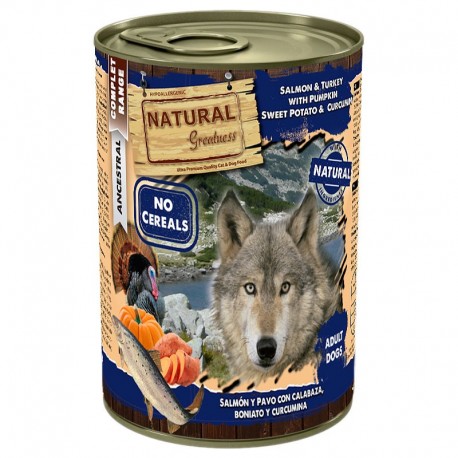 Natural greatness Pavo con Salmón latas para perros