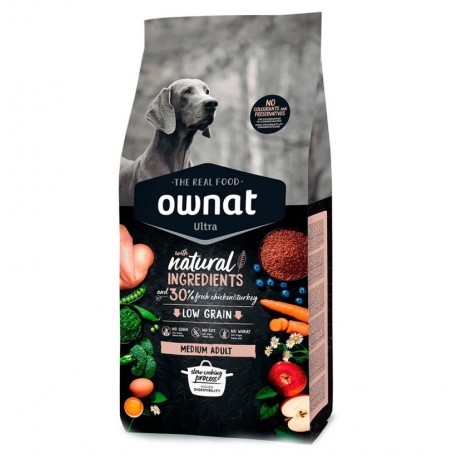 Pienso Ownat Ultra Medium para perros adultos de raza mediana de 14Kg