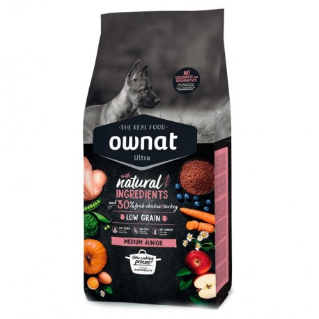 Pienso Ownat Ultra Medium Junior para cachorros de raza mediana 14kg