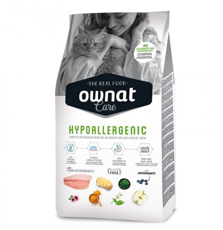 Saco de Pienso Ownat Care Hypoallergenic de pescado para gatos 3Kg
