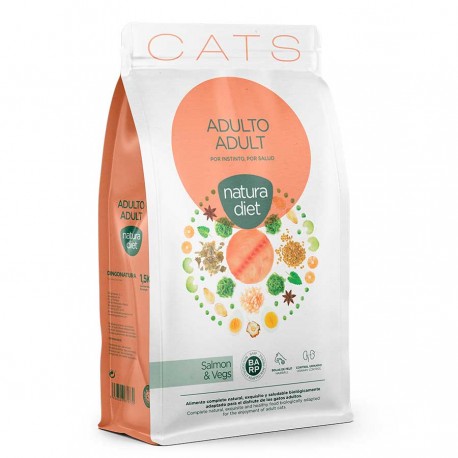 Natura Diet CATS Adult Salmon 1,5Kg saco mediano Natura Diet CATS Adult Salmon 1,5Kg saco mediano