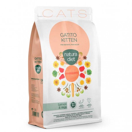 Natura Diet CATS Kitten Salmon 1,5Kg saco mediano Natura Diet CATS Kitten Salmon 1,5Kg saco mediano