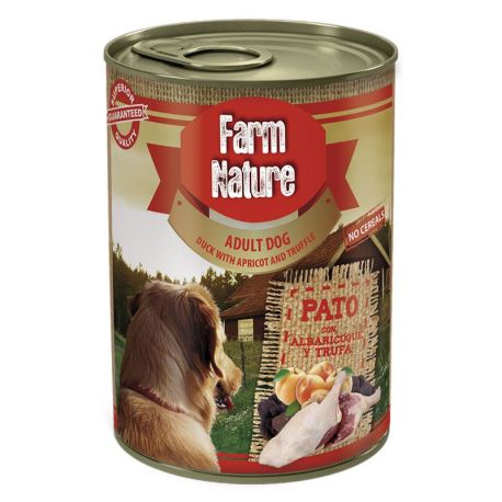 Lata húmeda Farm Nature de pato con albaricoque y trufa para perros adultos 400gr Lata húmeda Farm Nature de pato con albaricoque y trufa para perros adultos 400gr