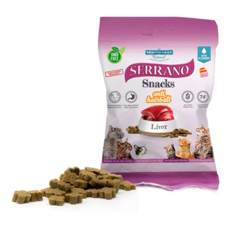 Bolsa snacks serrano para gato anti bolas de pelo sabor a hígado (foie) 50g Bolsa snacks serrano para gato anti bolas de pelo sabor a hígado (foie) 50g
