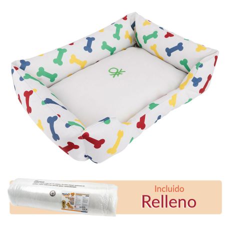 Cuna completa con funda y relleno para la cuna United Colors of Benetton Blanca con Huesos de colores