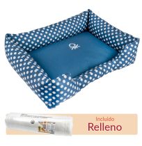 Cuna completa con funda y relleno para la cuna United Colors of Benetton azul con lunares blancos