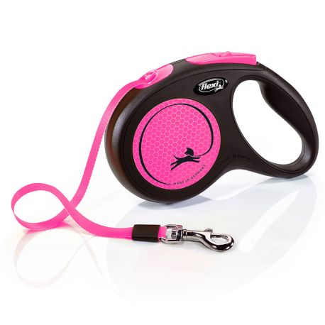 Flexi correa extensible new classic neon rosa reflect cinta Talla S 5 metros Flexi correa extensible new classic neon rosa reflect cinta Talla S 5 metros