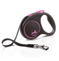Flexi correa extensible cinta Black design rosa