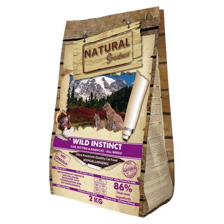 Saco de pienso Natural greatness kitten wild instinct de 2Kg