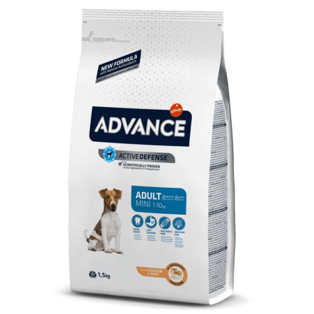 Pienso Affinity Advance mini adult (pollo y arroz) para perros raza pequeña en formato de 1,5Kg