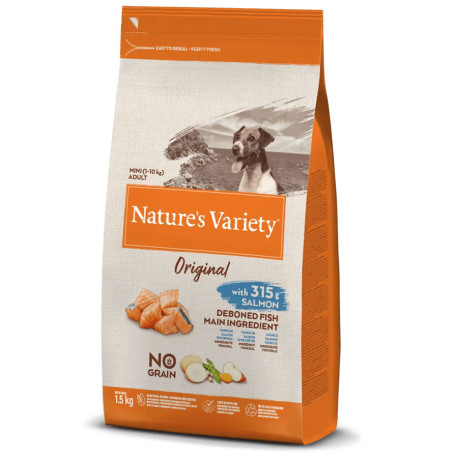 Pienso Affinity Nature's variety original no grain mini adult salmón en saco de 1,5Kg