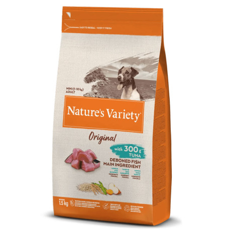 Pienso Affinity Nature's variety original mini adult atún en saco de 1,5Kg