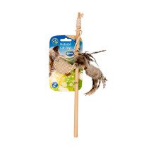 Caña yute y plumas duva para gatos