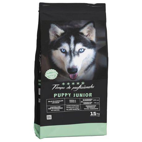 Pienso Tiempo de profesionales puppy junior de 15Kg saco verde