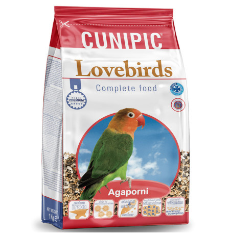 Pienso o Comida para agapornis super premium cunipic love birds en saco de 1Kg