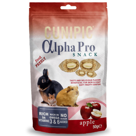 Snacks de manzana para conejos y roedores cunipic alpha pro