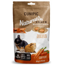 Naturaliss snack multivitamin carrot para conejos y roedores cunipic en 50g