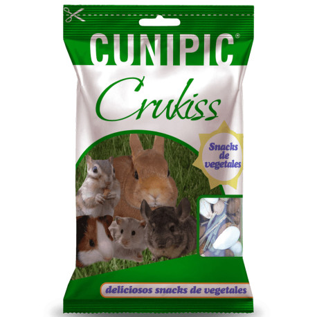 Snack de vegetales para conejos y roedores cunipic crukiss en bolsa de 100g