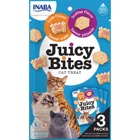 Inaba Churu Cat juicy bites vieira y cangrejo para gatos 3 x 11g