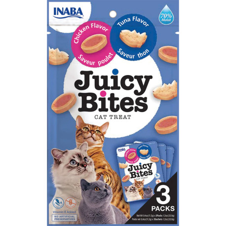 Inaba Churu cat juicy bites pollo y atún para gatos 3 x 11g