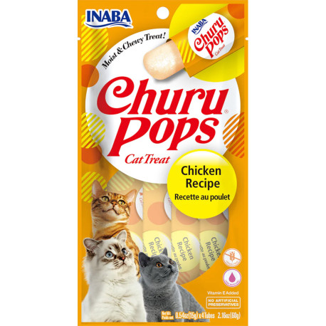 Inaba Churu pops de pollo para gatos 4 x 15g