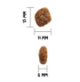 Medidas y tamaño de las croquetas del pienso Ownat author grain free rooster Medidas y tamaño de las croquetas del pienso Ownat author grain free rooster