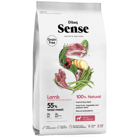 Pienso Dibaq sense adult cordero grain free para perros