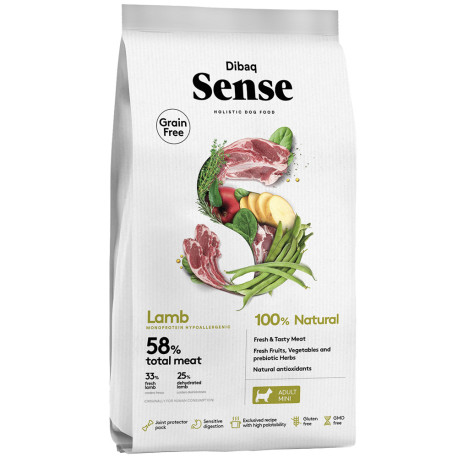 Pienso Dibaq sense adult mini cordero grain free para perros pequeños