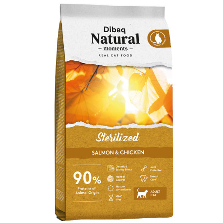 Pienso Dibaq natural moments salmón sterilized para gatos esterilizados