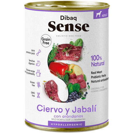 Dibaq sense latas cerdo y jabalí grain free para perros