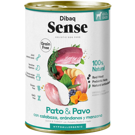 Dibaq sense latas pato y pavo grain free para perros