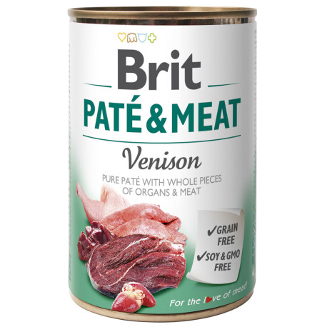 Brit latas paté & meat venison para perros