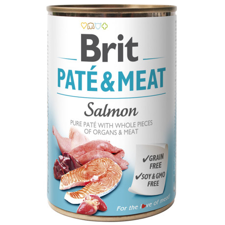 Brit latas paté & meat salmon para perros