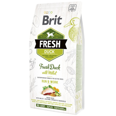 Brit fresh duck & millet active run & work para perros