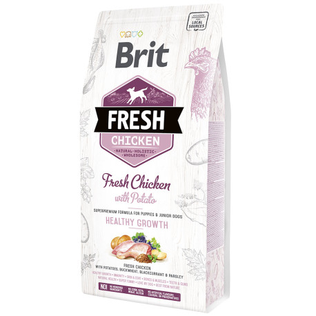 Brit fresh chicken & potato puppy healthy growh para cachorros