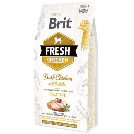 Brit fresh chicken & potato adult great life para perros