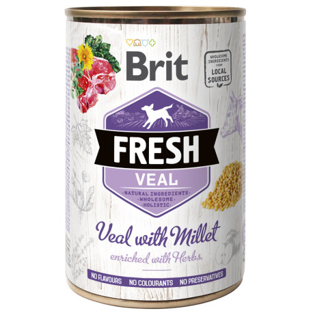 Brit fresh latas veal & millet para perros