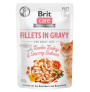 Brit care cat fillets in gravy with tender turkey savory salmon para gatos Brit care cat fillets in gravy with tender turkey savory salmon para gatos