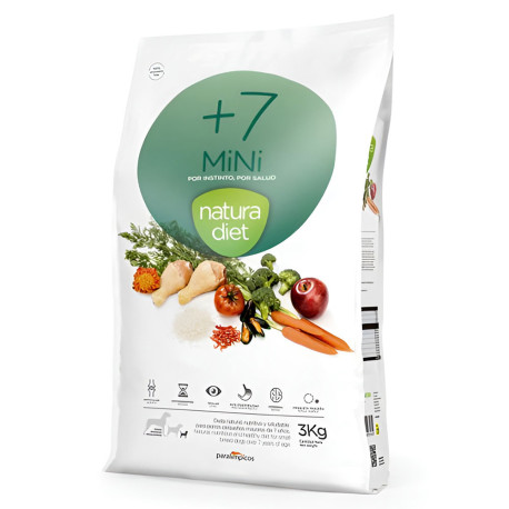 Natura Diet +7 senior MINI (razas pequeñas) en saco de 3Kg