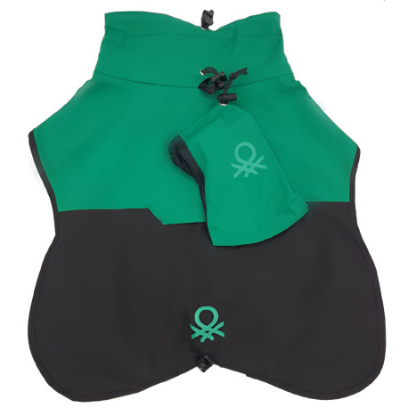 Benetton chubasquero impermeable verde con bolsita para perros