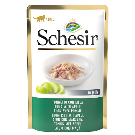 Schesir sobres atún con manzana para gatos