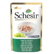 Schesir sobres Atún con Manzana en gelatina para gatos