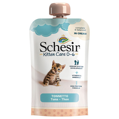 Schesir sobres kitten crema atún para gatos