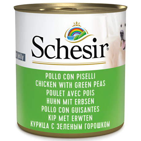 Schesir latas pollo con guisantes para perros