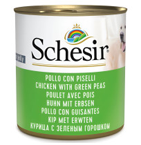 Schesir latas pollo con guisantes para perros