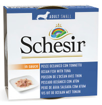 Schesir latas pescado oceánico con atún para perros