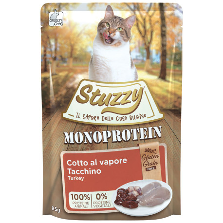 Stuzzy pouches Pavo Monoprotein grainfree para gatos